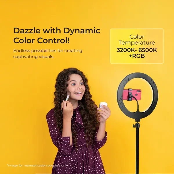 Digitek® Digitek DRL-14C RGB 31cm LED Ring Light with 5ft Stand – Ideal for Photography, Video Shoots & Content Creation