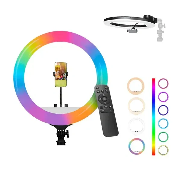 Digitek® Digitek (DRL-18 RGB) 46cm RGB LED Ring Light | Dimmable Lighting for YouTube, Photo & Video Shoot, Live Stream, Makeup & Vlogging | Compatible with iPhone, Android & Cameras