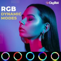 Digitek® Digitek (DRL-18 RGB) 46cm RGB LED Ring Light | Dimmable Lighting for YouTube, Photo & Video Shoot, Live Stream, Makeup & Vlogging | Compatible with iPhone, Android & Cameras