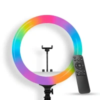 Digitek® Digitek (DRL-18 RGB) 46cm RGB LED Ring Light | Dimmable Lighting for YouTube, Photo & Video Shoot, Live Stream, Makeup & Vlogging | Compatible with iPhone, Android & Cameras
