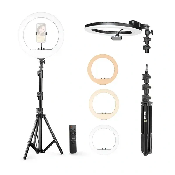 Digitek® Digitek (DRL-18RT C6) 46cm Professional LED Ring Light with Remote & 158cm Stand | AC Powered, No Shadow Apertures, Ideal for Makeup, Video, Fashion Photography & More