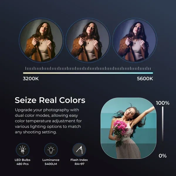 Digitek® Digitek (DRL-18RT C6) 46cm Professional LED Ring Light with Remote & 158cm Stand | AC Powered, No Shadow Apertures, Ideal for Makeup, Video, Fashion Photography & More