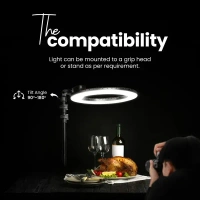 Digitek® Digitek (DRL-18RT) 46 cm Professional LED Ring Light with Remote | AC Powered, No Shadow Apertures, Ideal for Makeup, Video, Fashion Photography & More