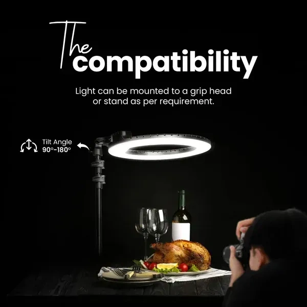Digitek® Digitek (DRL-18RT) 46 cm Professional LED Ring Light with Remote | AC Powered, No Shadow Apertures, Ideal for Makeup, Video, Fashion Photography & More
