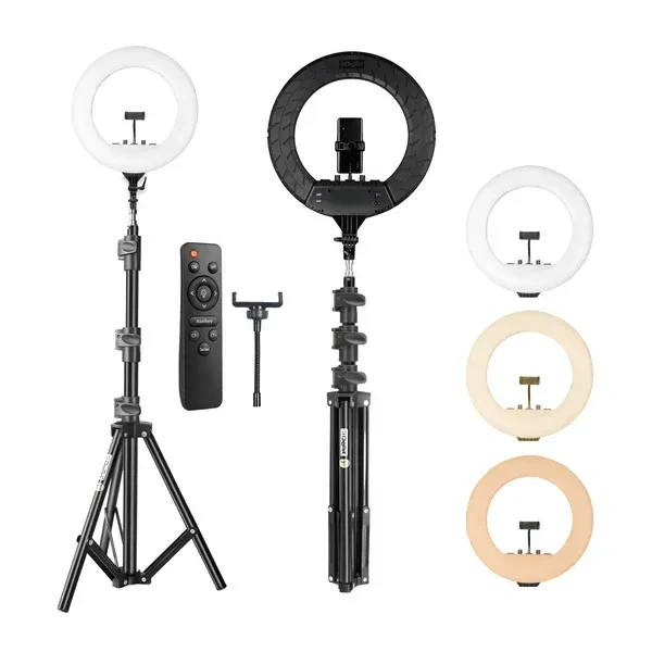 Digitek® Digitek (DRL18RT C9) 46cm Professional LED Ring Light with Remote & 250cm Stand | AC Powered, No Shadow Apertures, Ideal for Makeup, Video, Fashion Photography & More