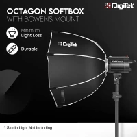 Digitek® Digitek (DSB-90 Bowens) 90CM Octagon Softbox with Bowens Mount | Lightweight & Portable | Includes Diffuser Sheets & Carry Case – Ideal for Studio, Flash & Continuous Lighting