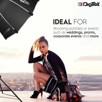 Digitek® Digitek (DSB-90 Bowens) 90CM Octagon Softbox with Bowens Mount | Lightweight & Portable | Includes Diffuser Sheets & Carry Case – Ideal for Studio, Flash & Continuous Lighting