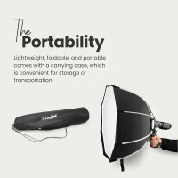Digitek® Digitek (DSBH-065) 65cm Portable Softbox with S2 Type Bracket & Dual Diffuser Sheets | Lightweight, Foldable Softbox Kit with Carry Case | Compatible with All Flash Speedlight