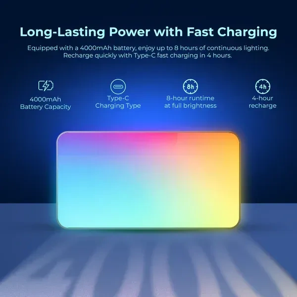 Digitek® Digitek LED-D130 RGB 12W Portable Video Light | 130 LEDs, 2500–9900K, 4000mAh Battery, 21 FX Modes, HSI 360°, Adjustable Brightness