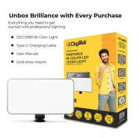 Digitek® Digitek (LED-D180 BI) Portable Professional LED Video Light | 21 Preset Lighting Effects, 4000mAh Battery, Adjustable Brightness & Color Temperature for Multi-Scene Photography & Videography