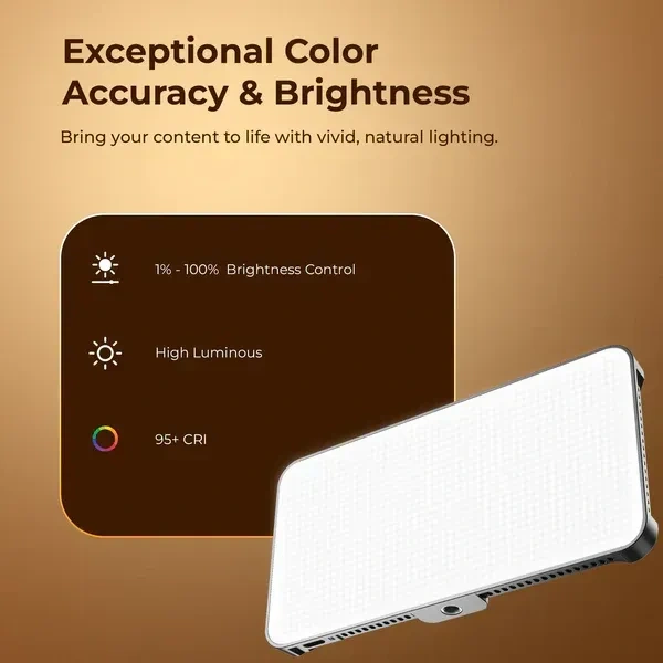 Digitek® Digitek (LED-D180 BI) Portable Professional LED Video Light | 21 Preset Lighting Effects, 4000mAh Battery, Adjustable Brightness & Color Temperature for Multi-Scene Photography & Videography