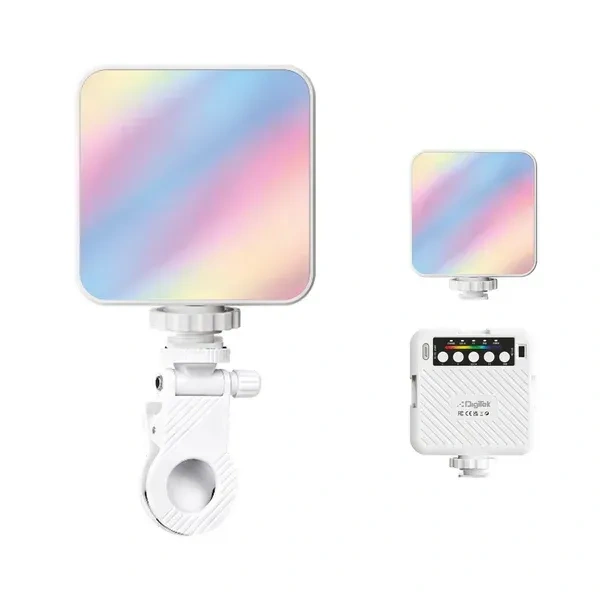 Digitek® Digitek (LED-D6W RGB) Portable Mini RGB LED Video Light | 360° HSI, 3000K–6000K, 9 FX Modes, 8-Level Brightness, Built-in Battery, Type-C Charging for Photography & Video Shoots