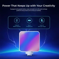 Digitek® Digitek (LED-D6W RGB) Portable Mini RGB LED Video Light | 360° HSI, 3000K–6000K, 9 FX Modes, 8-Level Brightness, Built-in Battery, Type-C Charging for Photography & Video Shoots