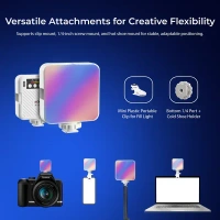 Digitek® Digitek (LED-D6W RGB) Portable Mini RGB LED Video Light | 360° HSI, 3000K–6000K, 9 FX Modes, 8-Level Brightness, Built-in Battery, Type-C Charging for Photography & Video Shoots