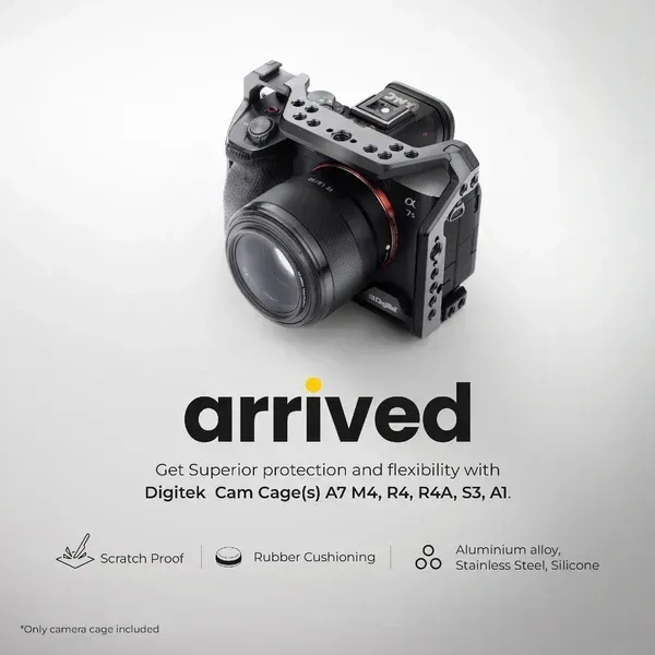 Digitek® Digitek Professional Camera Cage (S) for Sony A7 M4/R4/R4A/S3/A1 – Lightweight Aluminum Cage with HDMI Clamp & Quick Tripod Mount