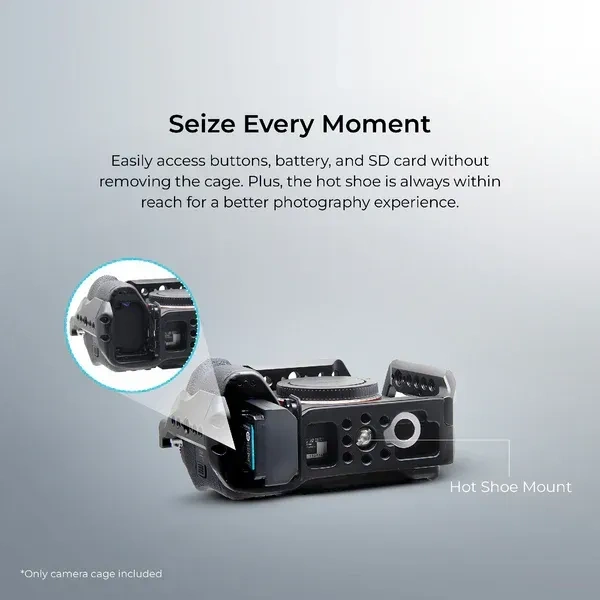 Digitek® Digitek Professional Camera Cage (S) for Sony A7 M4/R4/R4A/S3/A1 – Lightweight Aluminum Cage with HDMI Clamp & Quick Tripod Mount