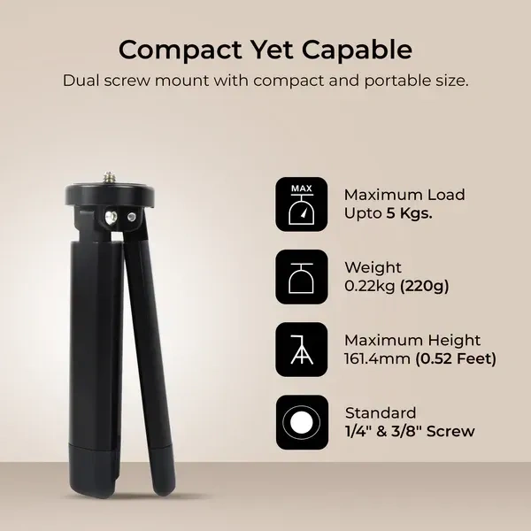 Digitek® Digitek DGT-001 3-Leg Gimbal Stand | Heavy-Duty Camera Support for DSLR, Mirrorless & Videography