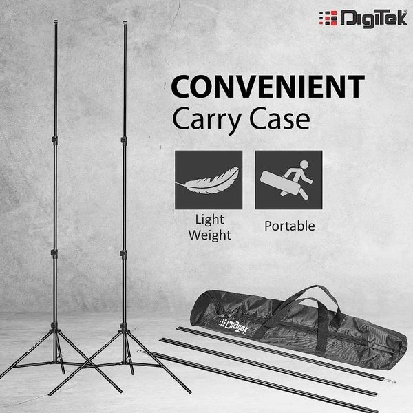 Digitek® Digitek (DBSK-009FT) Studio Background Stand Kit | Portable & Foldable Backdrop Support System with Carry Bag | Ideal for Photography & Videography