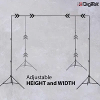 Digitek® Digitek (DBSK-009FT) Studio Background Stand Kit | Portable & Foldable Backdrop Support System with Carry Bag | Ideal for Photography & Videography