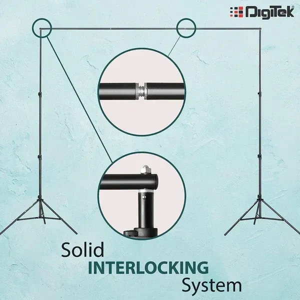 Digitek® Digitek (DBSK-009FT) Studio Background Stand Kit | Portable & Foldable Backdrop Support System with Carry Bag | Ideal for Photography & Videography