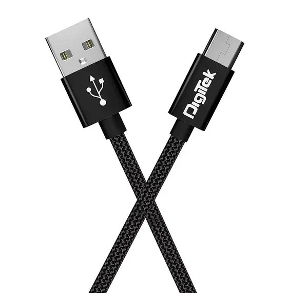 Digitek® DC-1M MU NB Platinum Nylon Braided Micro USB Cable – 1M, Black, Rapid Charge & Data Sync