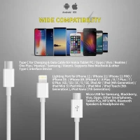 Digitek® DC1M 3-in-1 Lightning Cable – 2A, 1M, White, Compatible with iPhone, USB Type-C & Micro USB Devices