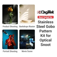 Digitek® Digitek DGS 001 GOBO Pattern Kit for Photography & Videography | 8 Stainless Steel Patterns for Optical Snoots