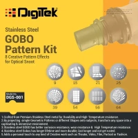 Digitek® Digitek DGS 001 GOBO Pattern Kit for Photography & Videography | 8 Stainless Steel Patterns for Optical Snoots