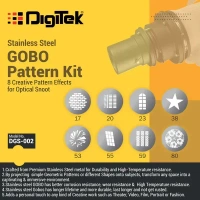 Digitek® Digitek DGS 002 GOBO Pattern Kit for Photography & Videography | 8 Stainless Steel Patterns for Optical Snoots