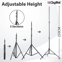 Digitek® Digitek (DLS-9FT) Lightweight & Portable Aluminum Alloy Light Stand | Ideal for Ring Light, Flash, Softbox, Reflector & Studio Photography (Indoor & Outdoor)