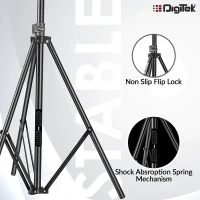 Digitek® Digitek (DLS-9FT) Lightweight & Portable Aluminum Alloy Light Stand | Ideal for Ring Light, Flash, Softbox, Reflector & Studio Photography (Indoor & Outdoor)