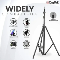 Digitek® Digitek (DLS-9FT) Lightweight & Portable Aluminum Alloy Light Stand | Ideal for Ring Light, Flash, Softbox, Reflector & Studio Photography (Indoor & Outdoor)