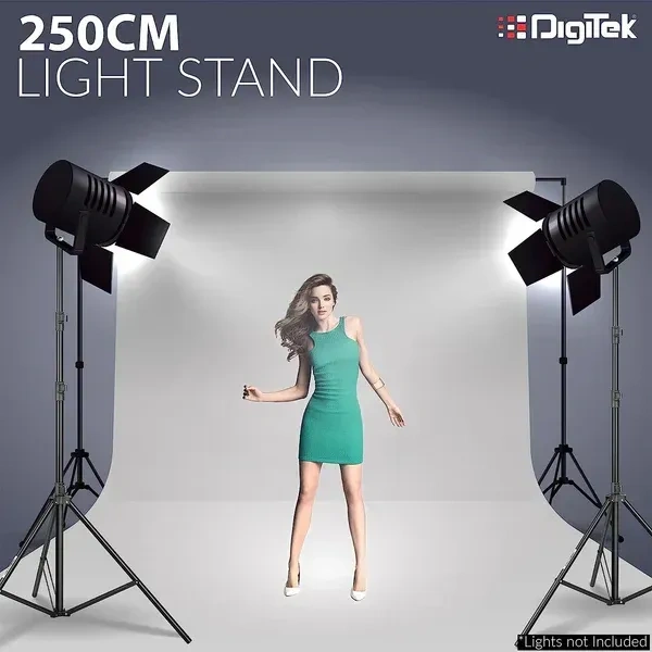 Digitek® Digitek (DLS-9FT) Lightweight & Portable Aluminum Alloy Light Stand | Ideal for Ring Light, Flash, Softbox, Reflector & Studio Photography (Indoor & Outdoor)