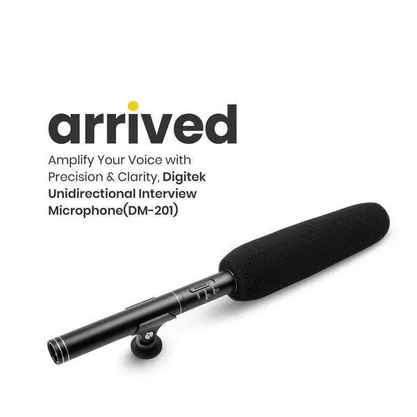Digitek® Microphone Digitek® DM-201 Unidirectional Interview Microphone – Compatible with Smartphone & DSLR Camera
