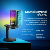 Digitek® Microphone Digitek® DM-301 USB Professional Gaming RGB Microphone – Plug & Play Mic for Streaming, Podcasting & Voice Recording