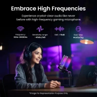 Digitek® Microphone Digitek® DM-302 USB Professional RGB Gaming Microphone – Plug & Play Mic for Streaming, Podcasting & Voice Recording