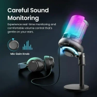 Digitek® Microphone Digitek® DM-302 USB Professional RGB Gaming Microphone – Plug & Play Mic for Streaming, Podcasting & Voice Recording