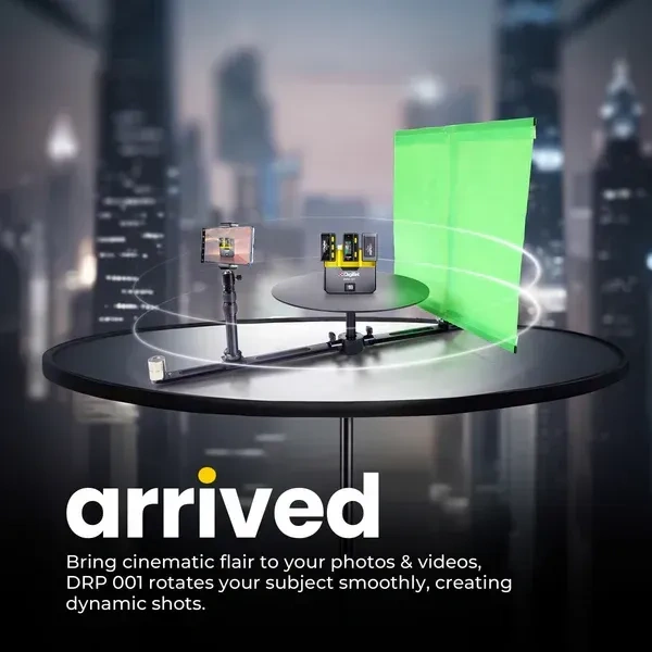 Digitek® Digitek (DRP 001) 360° Rotating Camera Slider & Turntable | Portable Photography & Video Booth Platform for Smartphone, DSLR, YouTube & Product Shoots