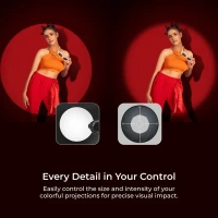 Digitek® Digitek DS-240 Snoot Projector Kit for Photography & Videography | Bowens Mount, 6 GOBO Patterns, 4 Color Films, 38° Lens for LED Continuous Lights