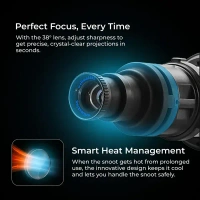 Digitek® Digitek DS-240 Snoot Projector Kit for Photography & Videography | Bowens Mount, 6 GOBO Patterns, 4 Color Films, 38° Lens for LED Continuous Lights