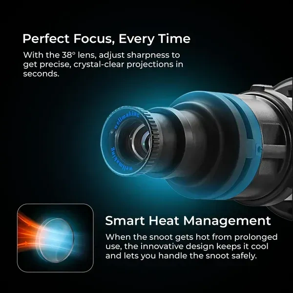 Digitek® Digitek DS-240 Snoot Projector Kit for Photography & Videography | Bowens Mount, 6 GOBO Patterns, 4 Color Films, 38° Lens for LED Continuous Lights