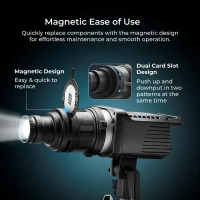 Digitek® Digitek DS-240 Snoot Projector Kit for Photography & Videography | Bowens Mount, 6 GOBO Patterns, 4 Color Films, 38° Lens for LED Continuous Lights