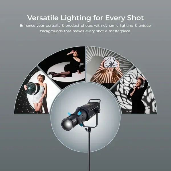 Digitek® Digitek DS 220 Bowens Mount Snoot Kit for Photography & Videography | 20 GOBOs, 4 Color Gels, Focus Ring, Premium Metal Construction