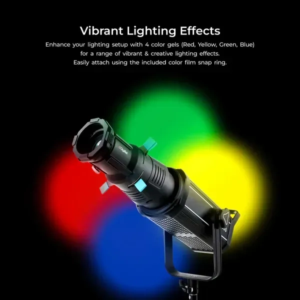 Digitek® Digitek DS 220 Bowens Mount Snoot Kit for Photography & Videography | 20 GOBOs, 4 Color Gels, Focus Ring, Premium Metal Construction