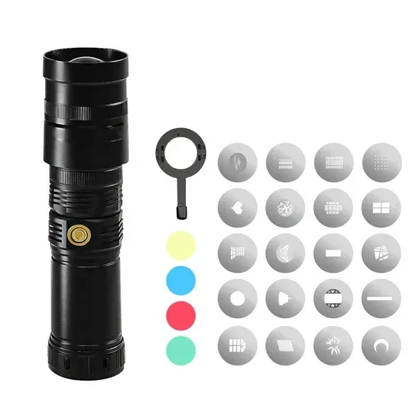 Digitek® Digitek DS 40 WTP PRO Torch Projector Snoot for Photography & Videography | 20 Projection GOBOs, Adjustable Focus, Professional Lens