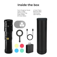 Digitek® Digitek DS 40 WTP PRO Torch Projector Snoot for Photography & Videography | 20 Projection GOBOs, Adjustable Focus, Professional Lens