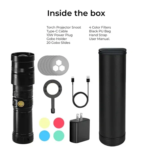 Digitek® Digitek DS 40 WTP PRO Torch Projector Snoot for Photography & Videography | 20 Projection GOBOs, Adjustable Focus, Professional Lens