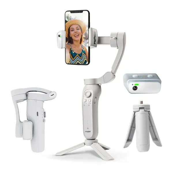 Digitek® Digitek DSG-007F AI 3-Axis Smartphone Gimbal | Wide Angle, AI Tracker & 5Hr Battery | Professional Mobile Stabilizer for Vlogging & Video Shooting
