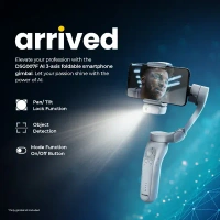 Digitek® Digitek DSG-007F AI 3-Axis Smartphone Gimbal | Wide Angle, AI Tracker & 5Hr Battery | Professional Mobile Stabilizer for Vlogging & Video Shooting