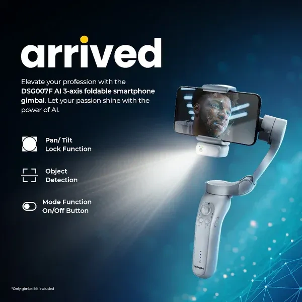Digitek® Digitek DSG-007F AI 3-Axis Smartphone Gimbal | Wide Angle, AI Tracker & 5Hr Battery | Professional Mobile Stabilizer for Vlogging & Video Shooting